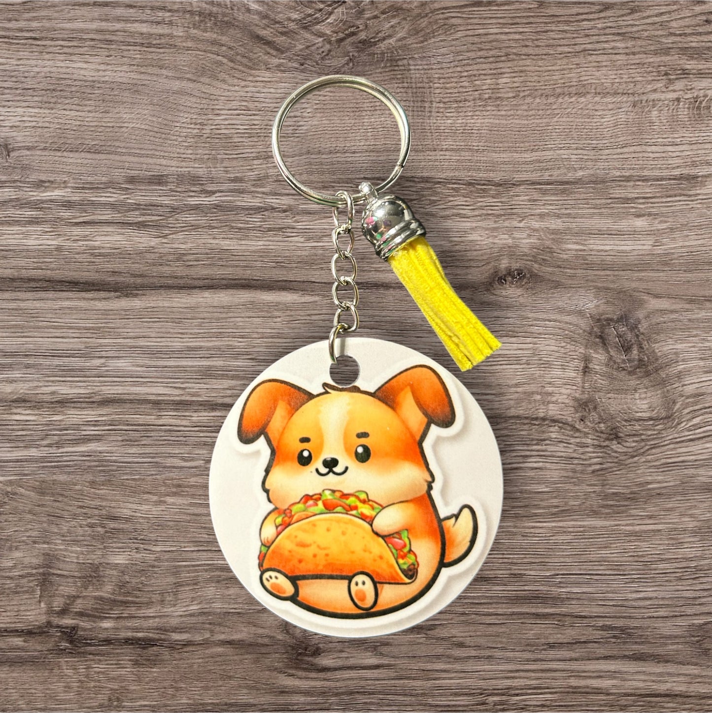 Corgi & Taco Keychain